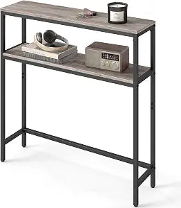 VASAGLE 31.5 Inches Console Table, 2-Tier Narrow Sofa Table with 2 Shelves