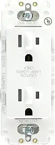 Lutron Claro Receptacle | 15-Amp, Dual Dimming, Tamper Resistant | CAR-15-DDTR-WH | White