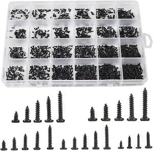 10 Kinds Small Multi-Purpose M1 M1.2 M1.4 M1.7 Phillips Head Micro Screws Self-Tapping Electronic Screws Assortment Kit Pack of 1000