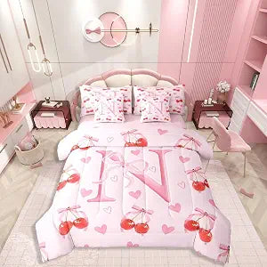Erosebridal Initial Letter N 7 Pieces Full Bedding Set
