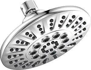 Low Flow High Pressure Replacement Shower Head Screw on,Durable Copper 6 Inch Fixed Showerhead with 5 Spray Modes,Only Detachable Showerhead 360Rotating Shower Head for RV,Bathroom Essentials