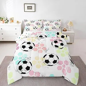 Feelyou Kids Football Comforter Set Twin Size for Child Boys Girls