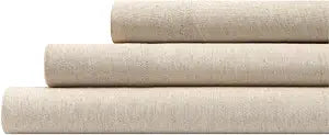 Aeropostale Super Soft Jersey Knit Sheet Set, 3 Piece Bed Sheets, Cotton Rich Jersey Sheets, Fits Mattresses up to 17��� Deep, Twin Size, Heathered Oatmeal