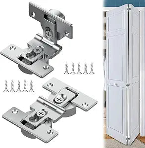 Pisman Bifold Cabinet Door Hinge, 180 Degree Adjustable (2PCS)