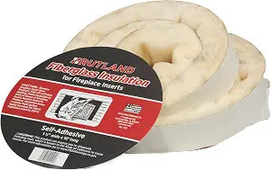 Rutland Fireplace Insert Insulation Fiberglass Strip, Self-Adhesive 1-1/2" x 10' Roll, White-Yellow High Temperature Fiberglass Gasketing for Sealing Insert Flange & Masonry Walls