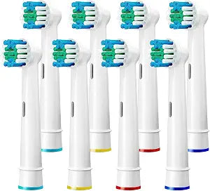 8 Pack Replacement Toothbrush Heads Compatible Brush Heads for Most Braun Oral-B Vitality Professional Care Pro Smart Genius Electric Toothbrushes