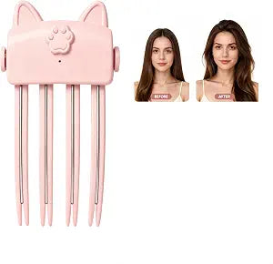 Heated Root Volumizer Clip, Crown Lifting Styler Booster, 2-Temperature Control, Type-C Rechargeable Quick Volume Comb, Tool for Fine & Thick Hair (Pink)