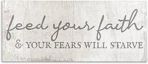 Feed Your Faith Spiritual Quote, 13 x 30 Inch Canvas Wall Art