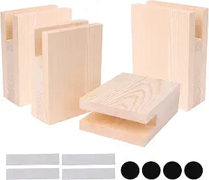 Etfbuy 4PCS Width Groove Wood Bed Desk Risers Lifter Table Cube Furniture Storage Groove Fit Sofa