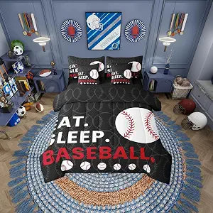 Erosebridal Kids Baseball Games Softball Theme Full Comforter Set 7 Pieces