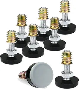 WAFJAMF 8 Pack 1/4'' Thread Leveling Feet 20mm PTFE Bottom Furniture Glides