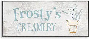 Frosty Creamery Winter Ice Cream, 10 x 24 Inch Framed Gicle Print