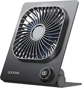 Desk Fan, 6.61''Ultra-thin 5000mAh Battery Powered Fan with Powerful Wind,100 Speeds Adjustable&Digital Display,Timer,Ultra-quiet Small Portable Fan for Bedroom,Office,Travel,Summer Essentials