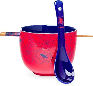 Silver Buffalo Marvel Avengers Spidey, Ramen Bowl with Chopsticks, 20oz