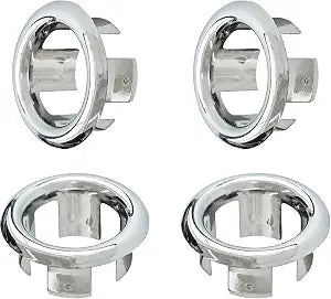 5PCS Silver Sink Overflow Ring Cover, Round Hole Insert Bathroom Trim Kitchen Basin, Replacement Basin Cap for Bathroom/Kitchen