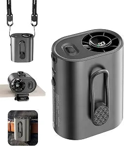Gaiatop Portable Clip on Fan, Rechargeable Battery 100 Speed 15000RPM Powerful 31ft/s Airflow, Hands-Free Neck/Belt/Waist Personal Mini Cooling Fan for Camping, Outdoor, Jobsite, Travel, Gifts, Black