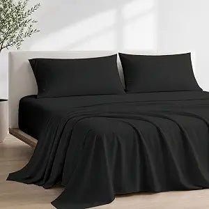 42" X 80" - (RV Bunk) Bed Sheet Set 15" Deep Black