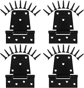 Heavy Duty Gate Hinges 3.5 inch 4 Pack Extra Thick Industrial T Hinges Barn Door Hinges Shed Door Hinges for Large Wooden Gates Wood Fence Outdoor - Black Iron Finish (Screws Included)