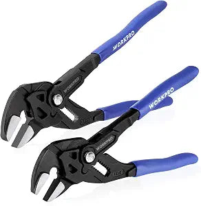 WORKPRO Pliers Wrench Set, 7 & 10-Inch CR-V Construction Wrench Pliers
