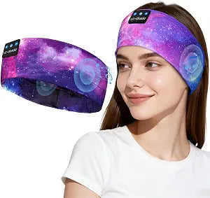 LC-dolida Sleep Headphones Bluetooth 5.4, Headband Headphones Earphones Wireless, Sleep Mask for Gifts,Workout,Jogging,Yoga(Purple)