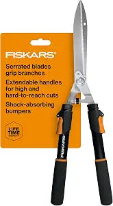 Fiskars 25"-33" Power-Lever Extendable Garden Hedge Shears, 10 Blades