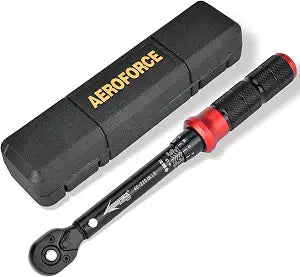 AEROFORCE 1/4-Inch Drive Click Torque Wrench (40-220 lb.in / 4.5-24.8 Nm),72 Tooth Dual Direction Reversible Ratchet with Dual Range Scales, Precision Calibrated for Bikes & DIY