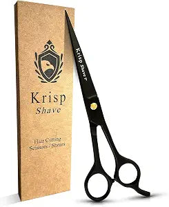 Professional Hair Cutting Scissors - Krisp Shave Japanese Stainless Steel Salon Barber Scissor (7 Inch) - Shears for Men's Beard Mustache Women Kids Pets Haircut All Purpose Shear, KSP-786