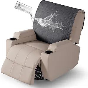 VANSOFY 100% Waterproof Recliner Backrest Cover Washable, Charcoal Gray