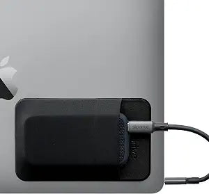 Slipdrive - Portable Hard Drive Sleeve for Laptop - SSD Solid State Drive - Reusable Adhesive - Stick on External Hard Drive Carrying Case - Pocket Pouch (Small, Black)