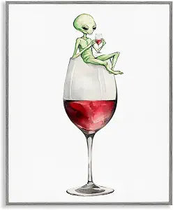 Alien Wine Glass Kitchen, 11 x 14 Inch Framed Gicle Print