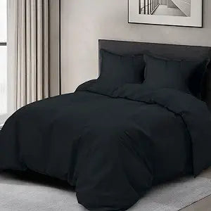 Elegant Comfort 1500 Premium Hotel Quality 3-Piece Duvet Cover Set, Luxury and Softest 1500 Premium Hotel Quality Microfiber Bedding Duvet Set, Wrinkle and Stain-Resistant, Twin/Twin XL, Black