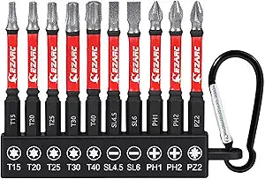 EZARC Diamond Tip Screwdriver Bit Set, 2-9/16" Anti-Slip Bits, 10PCS