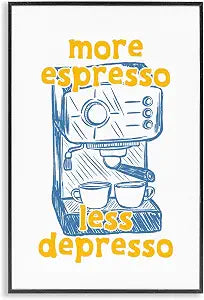 Minimal Coffee Humor, 12 x 18 Inch Framed Gicle Print