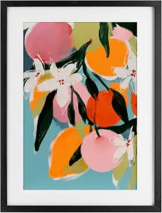 Fruity Summer Brights Botanical, 14 x 20 Inch Framed Print Under Glass