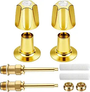Gold 2 Piece Shower Handle Trim Kit Replacement and Valve Stem