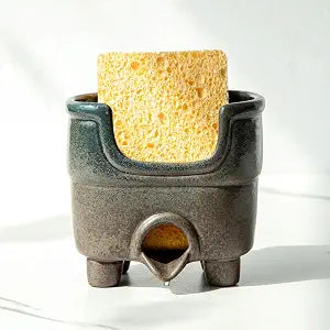 Ceramic Sponge Holder with DrainageFarmhouse Sink Caddy