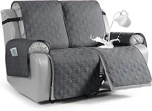 VANSOFY Waterproof Recliner Loveseat Covers Washable, Dark Gray, 2 Seater