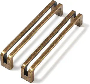 Antique Brass zinc Alloy Cabinet pulls,Vintage Retro 5 Inch 128mm Hole Center Cabinet Handles for Drawer,Cupboard, Wardrobe,Dresser - 6 Pack