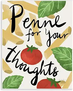 Penne for Your Thoughts, 11 x 14 Inch Mounted Print on Wall Plaque