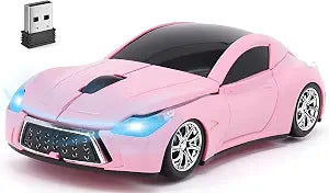 Wireless Mouse Cute Sport Pink Car Mice,Small Portable Lightweight Optical Cool Girly Mice, Fun Home Office School Gift for Boy Girl Men Women Kids Mom Dad,USB Mouse for PC Laptop Computer MacBook