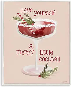 Merry Little Cocktail Holiday Comic, 11 x 14 Inch Framed Gicle Print