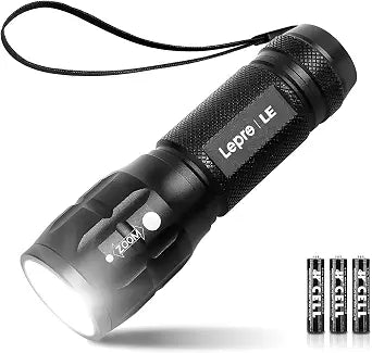 Lepro LED White Light Flashlight, High Lumens Waterproof Adjustable Focus