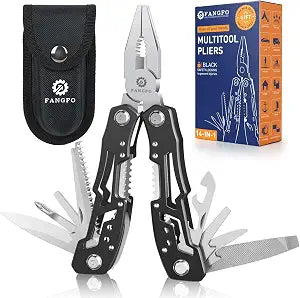 14-In-1 Multitool with Safety Locking, Professional Stainless Steel Multitool Pliers Pocket Knife, Bottle Opener, Screwdriver with Nylon Sheath Apply to Survival,Camping, Hunting and Hiking 1 Pcs