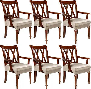 Havawish Extra Wide Dining Chair Seat Covers, Taupe, Velvet, 6 Pcs