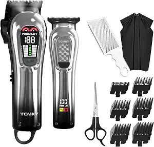 TCMKY Hair Clippers for Men, Professional Clippers and Trimmers Set, Cordless Clippers for Hair Cutting, Beard Trimmer, Barber Clippers, Rechargeable Electric Shaver
