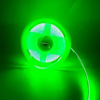 3mm Green COB LED Strip,12V 400LEDs/m RA>90 High CRI LED Tape Light, Cuttable Flexible,16.4FT 2000LEDs IP30 COB LED Light for Indoor House Kitchen Room Decor (Green, 12V-3MM)