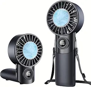 Portable Handheld Fan with Semiconductor Ice Cooling, 5 Seconds Cool Down