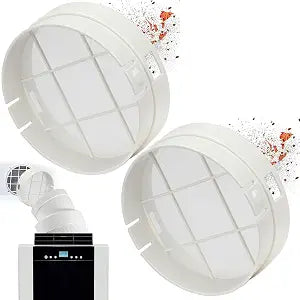 Washable Hose Pre-Filter for Portable Air Conditioner, 5 Diamiter 2 Pack White