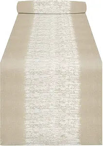 SARO LIFESTYLE 1003.S1672B Metallic Banded Design Runner, Silver, 16"x72"