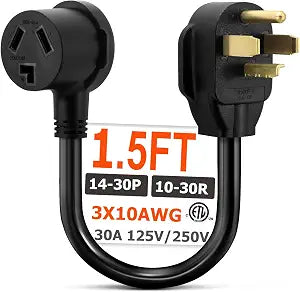 1.5FT 3 Prong to 4 Prong Dryer Adapter, 4 Prong to 3 Prong Dryer Adapter